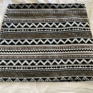 FREEWAY women’s tan multi-pattern front embellished strip skirt. Size M